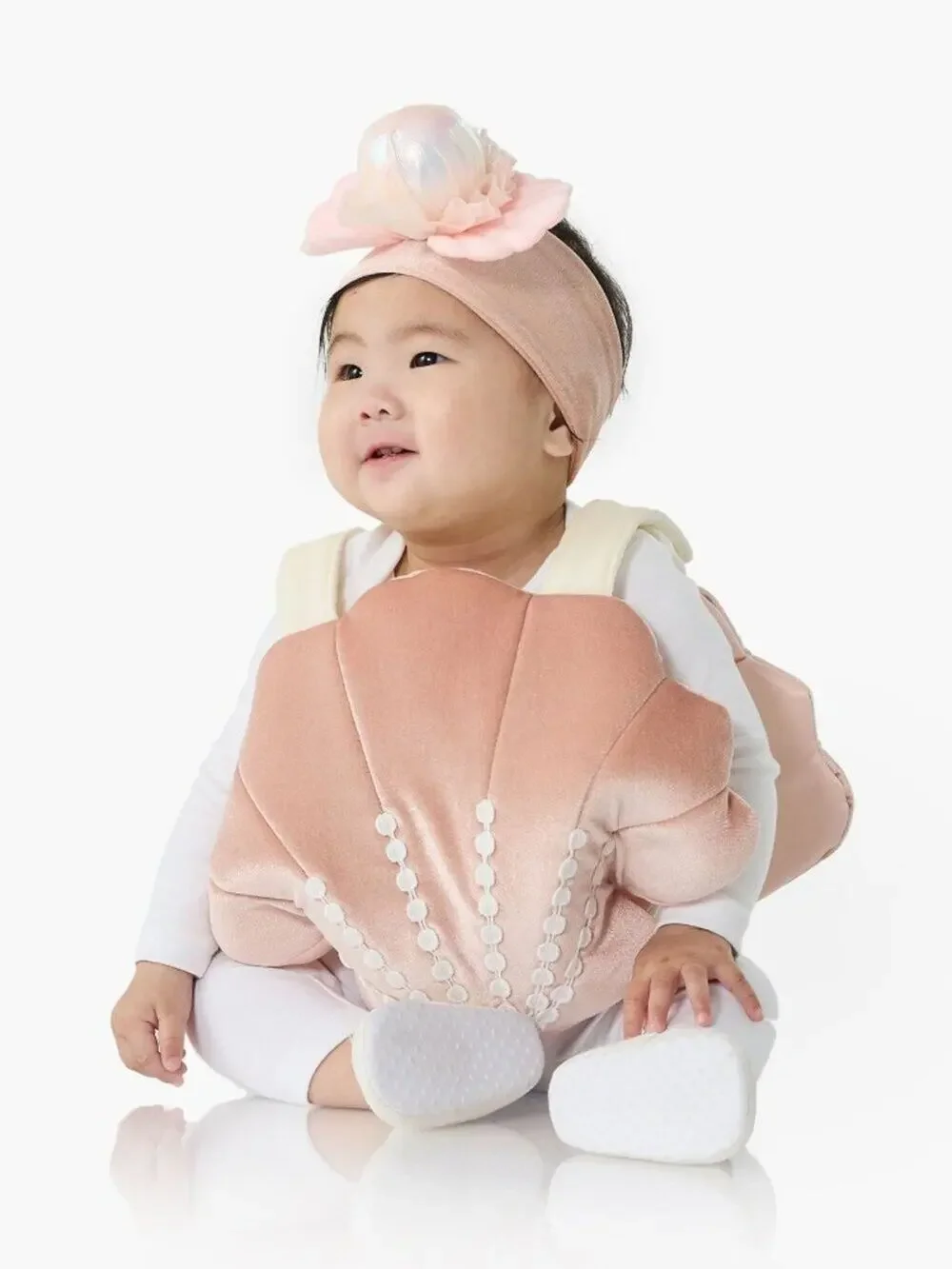 Pottery Barn Kids Baby Royal Pearl Blush Pink Bodysuit & Headband 6-12 Month NWT